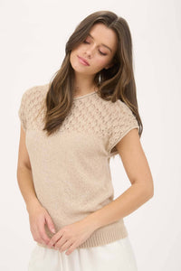 Equally Yoked Eyelet Sweater Top (2 Colors)
