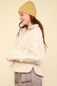 Feelin' Fuzzy Fleece Cable Jacket