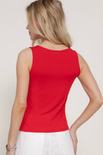 Sleeveless Square Neck Double Layer Knit Top