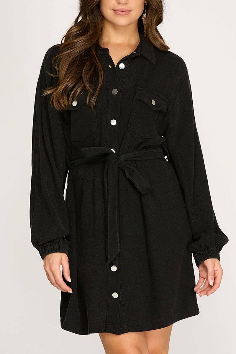Fallin' For it Shirt Dress (2 Colors)