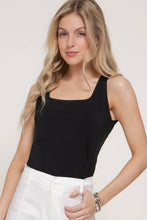 Sleeveless Square Neck Double Layer Knit Top