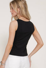 Sleeveless Square Neck Double Layer Knit Top