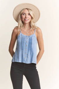 Denim Dart Chambray Tank