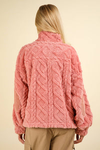 Feelin' Fuzzy Fleece Cable Jacket