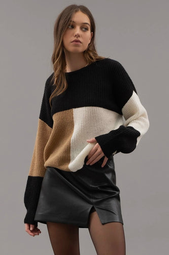 Colorblock Bow Sweater
