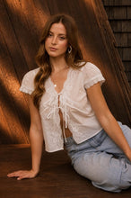 Floral Trim Tied Top