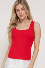 Sleeveless Square Neck Double Layer Knit Top