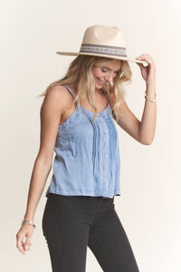 Denim Dart Chambray Tank