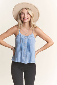 Denim Dart Chambray Tank