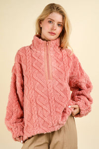 Feelin' Fuzzy Fleece Cable Jacket