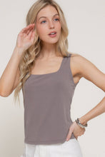 Sleeveless Square Neck Double Layer Knit Top