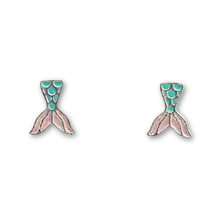 Sterling Silver Mermaid Tail Stud Earrings