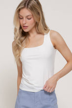 Sleeveless Square Neck Double Layer Knit Top