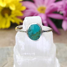 Dainty Oval Turquoise Rings