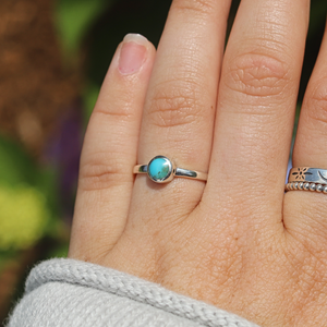 Tiny Round Turquoise Stacker Rings