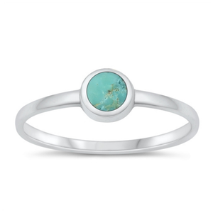 Tiny Round Turquoise Stacker Rings