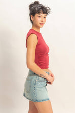 Ruched Red Top