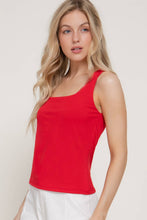 Sleeveless Square Neck Double Layer Knit Top