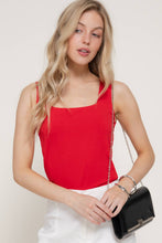 Sleeveless Square Neck Double Layer Knit Top