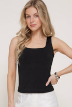 Sleeveless Square Neck Double Layer Knit Top