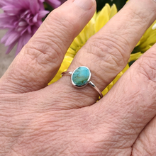 Dainty Oval Turquoise Rings