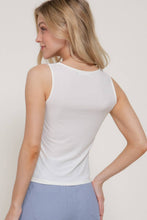 Sleeveless Square Neck Double Layer Knit Top