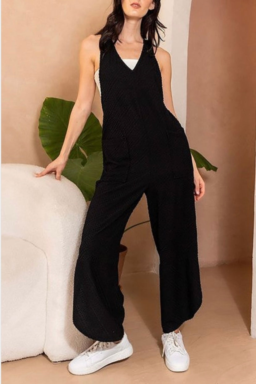 Textured Terry Jumpsuit