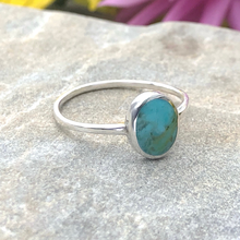 Dainty Oval Turquoise Rings