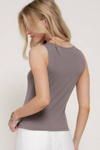 Sleeveless Square Neck Double Layer Knit Top