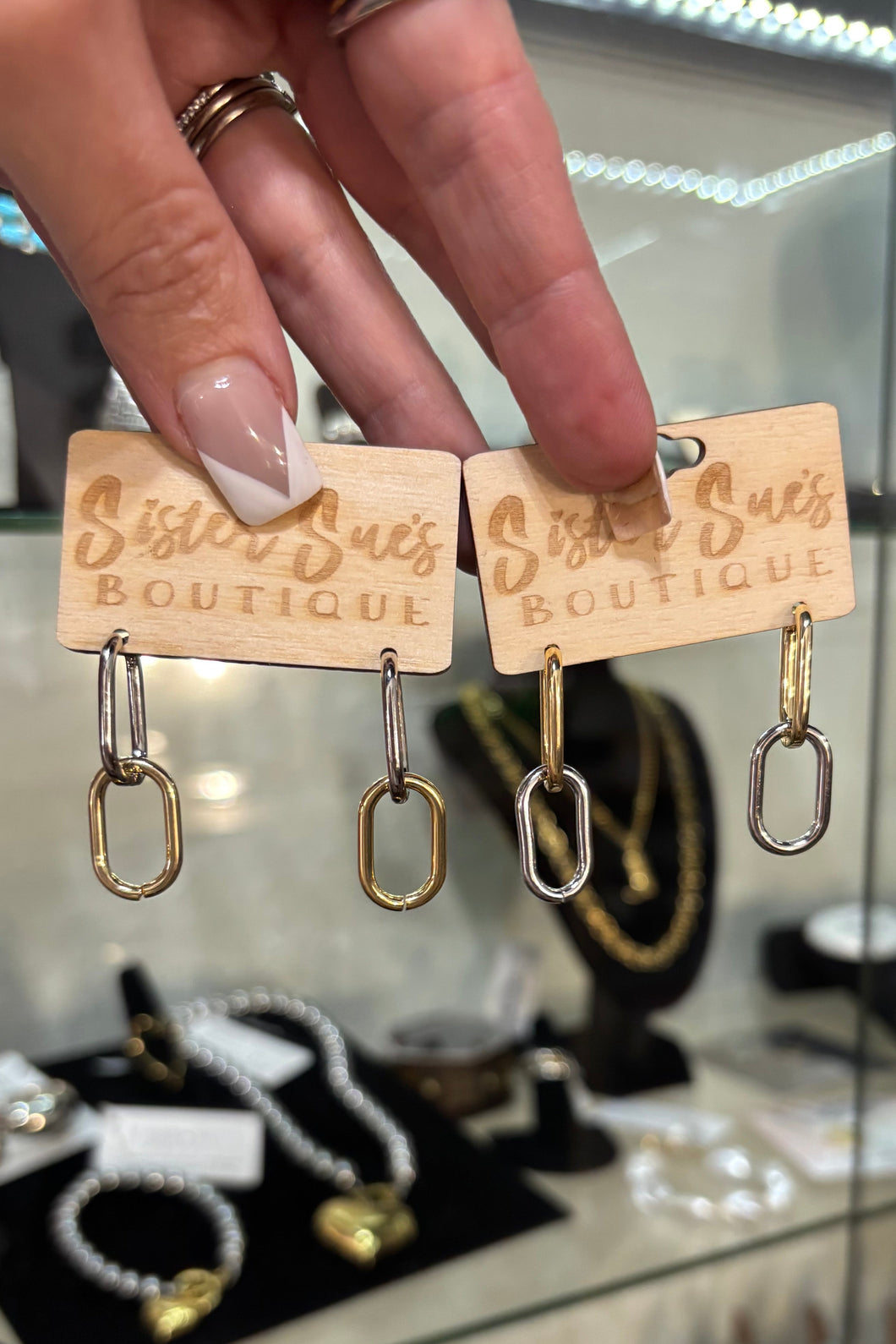 Mixed Metal Chain Earrings