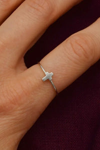 Tiny Cross Stacker Rings