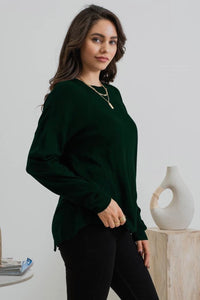 Button Back Basic Sweater (3 Colors)