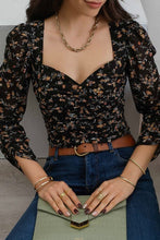 Fall Floral Sweetheart Top