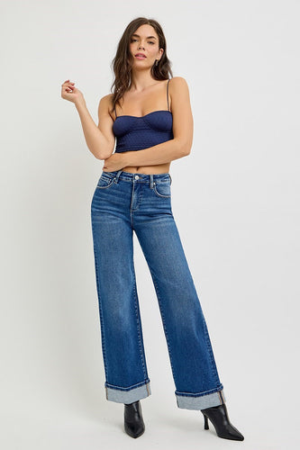 Love Story Wide Leg Jeans - Dark