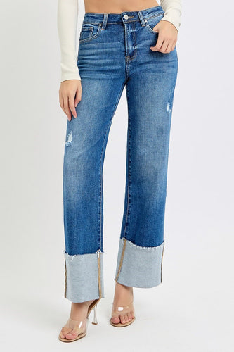 Wild One Cuffed Jeans - Dark