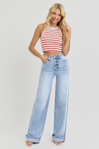 Flip N' Tuck Wide Leg Jeans