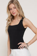 Sleeveless Square Neck Double Layer Knit Top