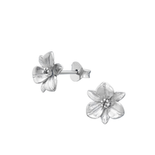 Sterling Silver Plumeria Stud/Post Earrings