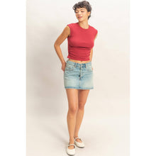Ruched Red Top