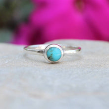 Tiny Round Turquoise Stacker Rings