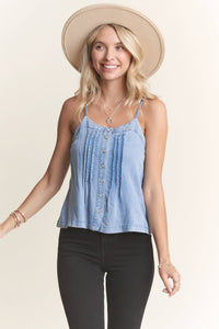 Denim Dart Chambray Tank