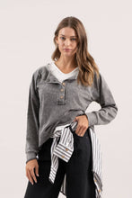 Retro Repeat Henley Sweatshirt