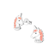 Sterling Silver Unicorn Stud Earrings