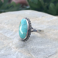 Large Oval Genuine Turquoise Ring