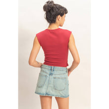 Ruched Red Top
