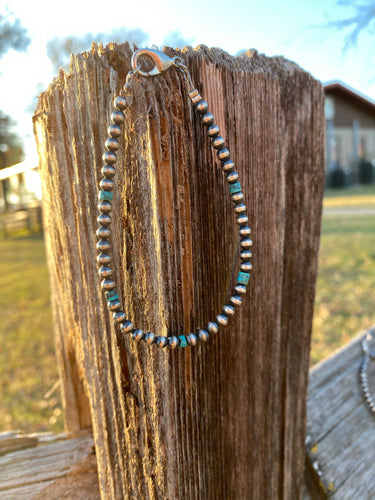 Splash Of Turquoise Navajo Pearl Bracelet