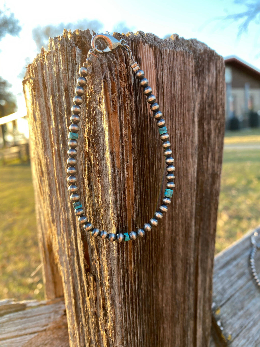 Splash Of Turquoise Navajo Pearl Bracelet