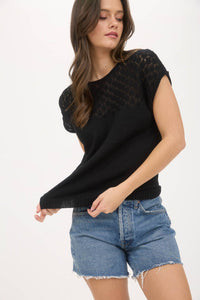 Equally Yoked Eyelet Sweater Top (2 Colors)