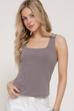 Sleeveless Square Neck Double Layer Knit Top