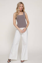 Sleeveless Square Neck Double Layer Knit Top